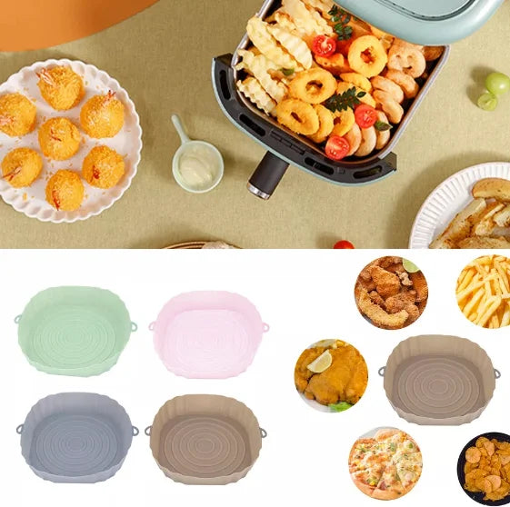 Forma de Cesta para Airfryer Fritadeira - Forro de Silicone para Bandeja  - 18cm