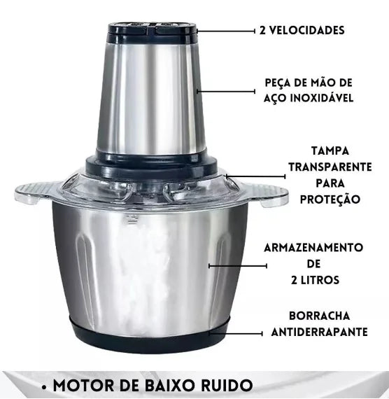 Moedor/Processador de alimentos elétrico - 2L - 110V