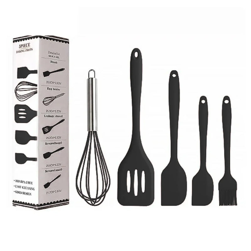 Kit Utensílios de Cozinha - Cores Variadas - Design Resistente e Moderno -  5pcs