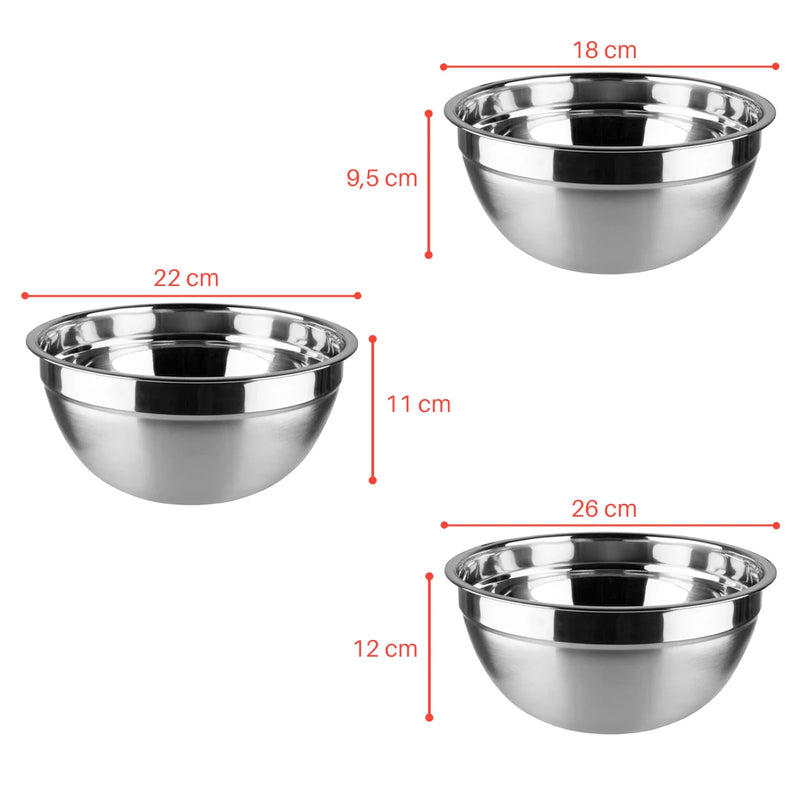 Conjunto 12pçs Bowl Tigela Aço Inox Escovado Saladeira Bacia