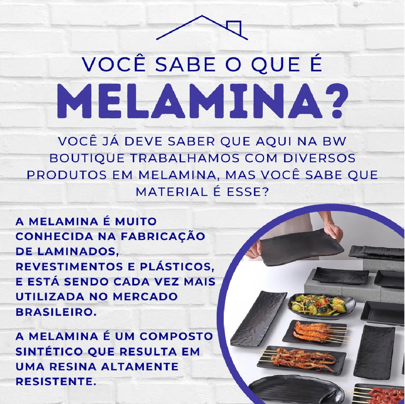 Aparelho de jantar completo azul e vermelho de melamina