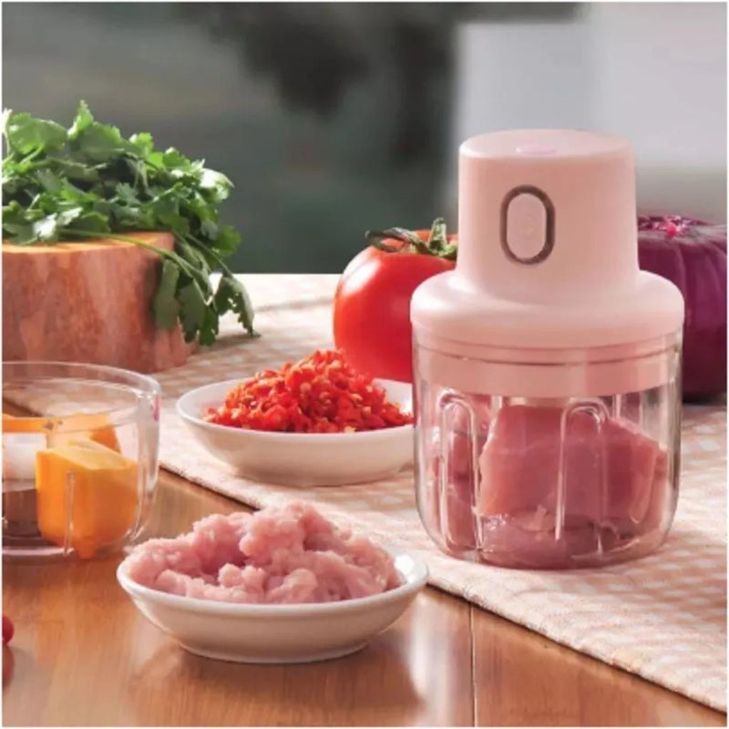 Mini Processador Triturador De Alimentos Para Legumes, Alho, Gengibre - Sem Fio - Elétrico 250ML