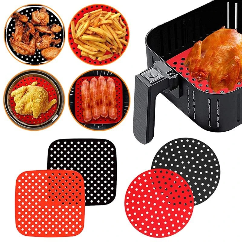 Tapete Protetor de Silicone Quadrado/Redondo para Air Fryer - Universal.