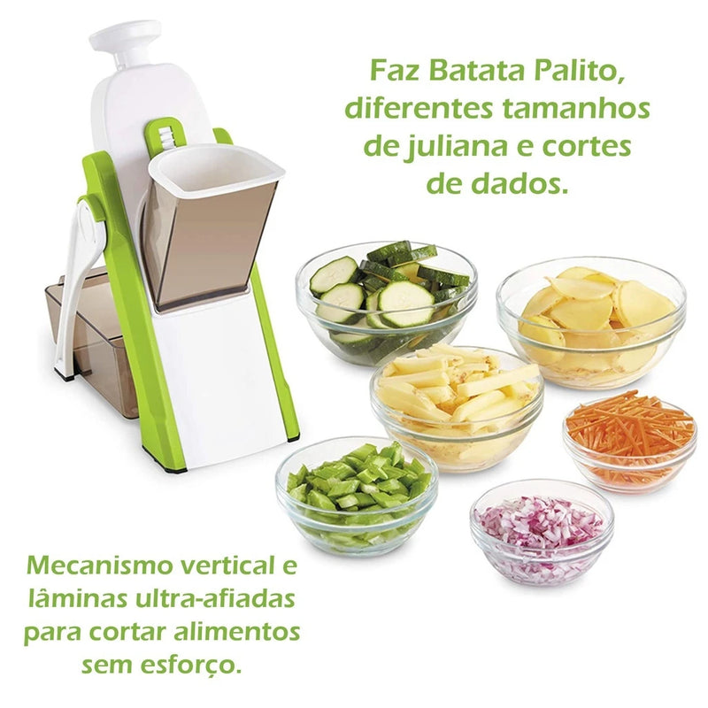 Cortador Manual para Batata, Legumes e Frutas Multifuncional de Alta Qualidade - 5 Funções