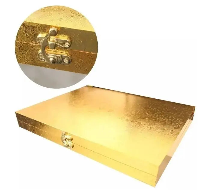 AZMS STORE-Kit Estojo de Talheres em Aço Inox 24 Peças com Dourado Frete Rápido para Todo o Brasil