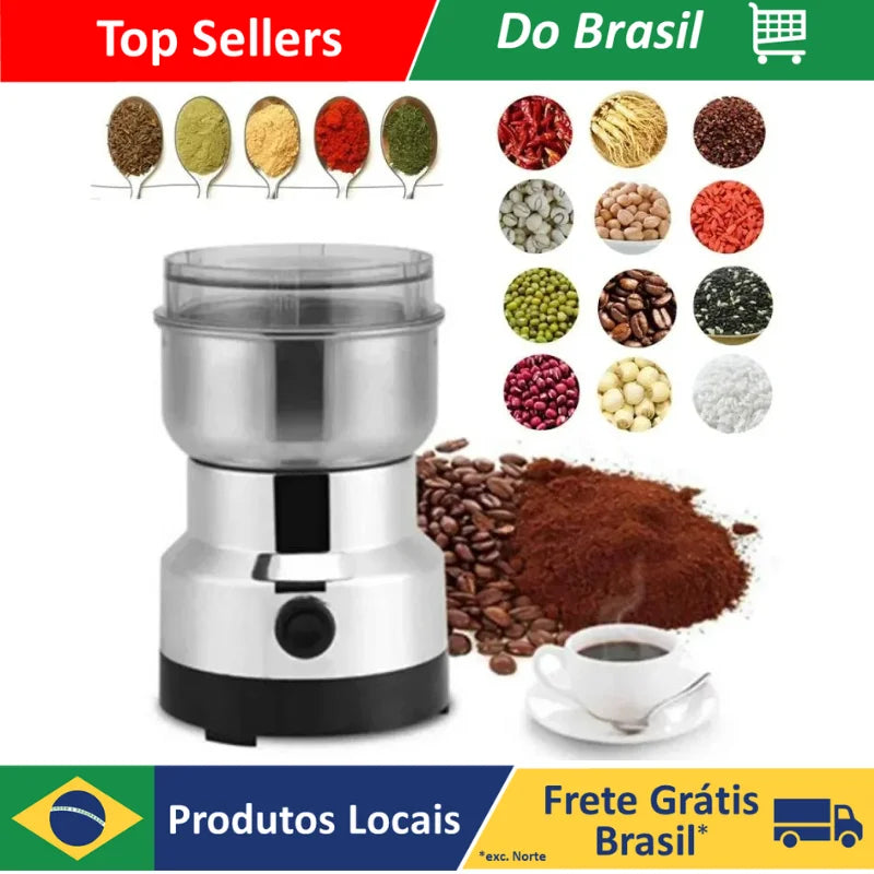 Moedor de Café em Grãos & Sementes Gourmet Profissional Aço Inoxidável - Elétrico Automático - 110V