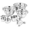 Conjunto 12pçs Bowl Tigela Aço Inox Escovado Saladeira Bacia