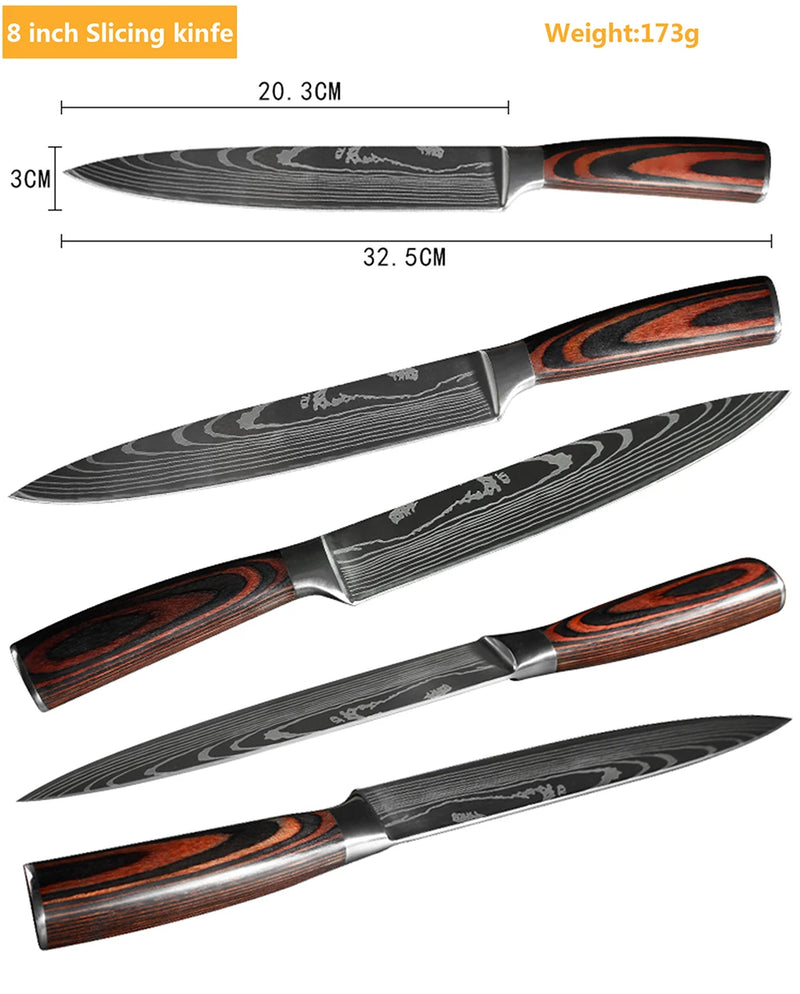 Faca de chef japonesa profissional, facas de cozinha, Santoku, utilitário para fatiar pão, cutelo de carne, açougueiro, faca de cozinha de aço inoxidável