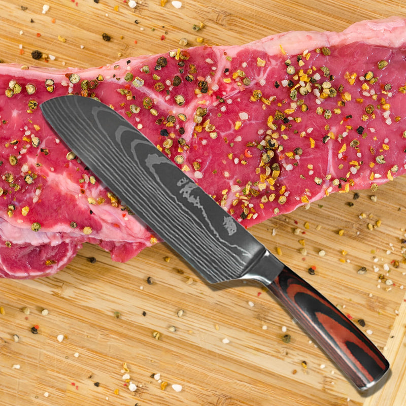 Faca de chef japonesa profissional, facas de cozinha, Santoku, utilitário para fatiar pão, cutelo de carne, açougueiro, faca de cozinha de aço inoxidável