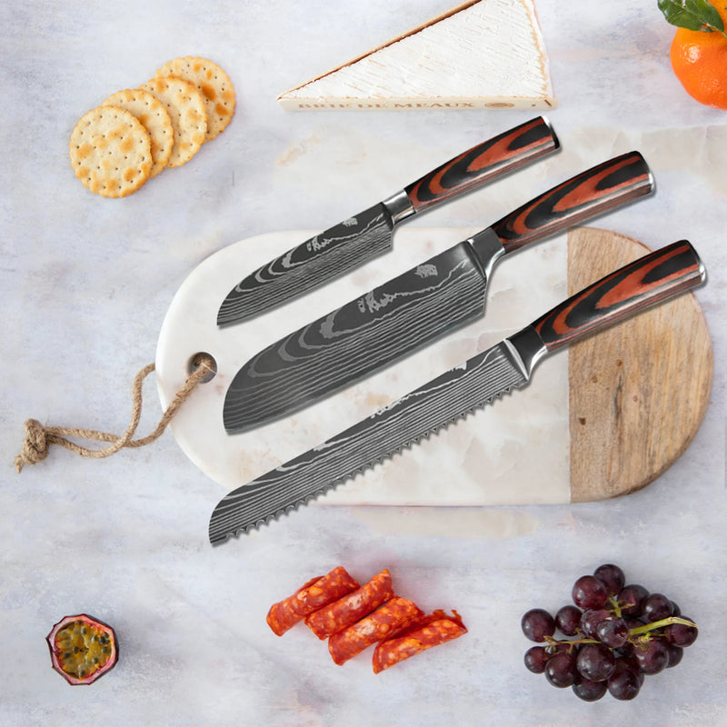 Faca de chef japonesa profissional, facas de cozinha, Santoku, utilitário para fatiar pão, cutelo de carne, açougueiro, faca de cozinha de aço inoxidável