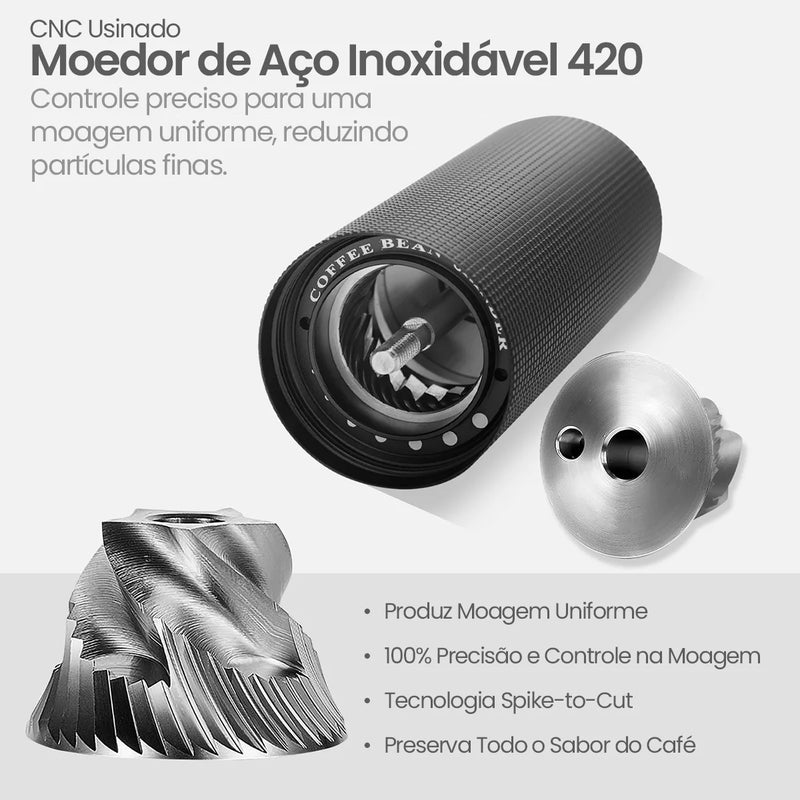 Moedor de café manual profissional portátil de 20g para expresso