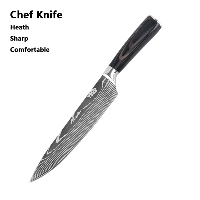 Faca de chef japonesa profissional, facas de cozinha, Santoku, utilitário para fatiar pão, cutelo de carne, açougueiro, faca de cozinha de aço inoxidável