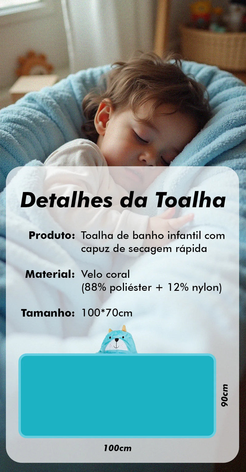 Toalha de Banho Bebê Felpuda