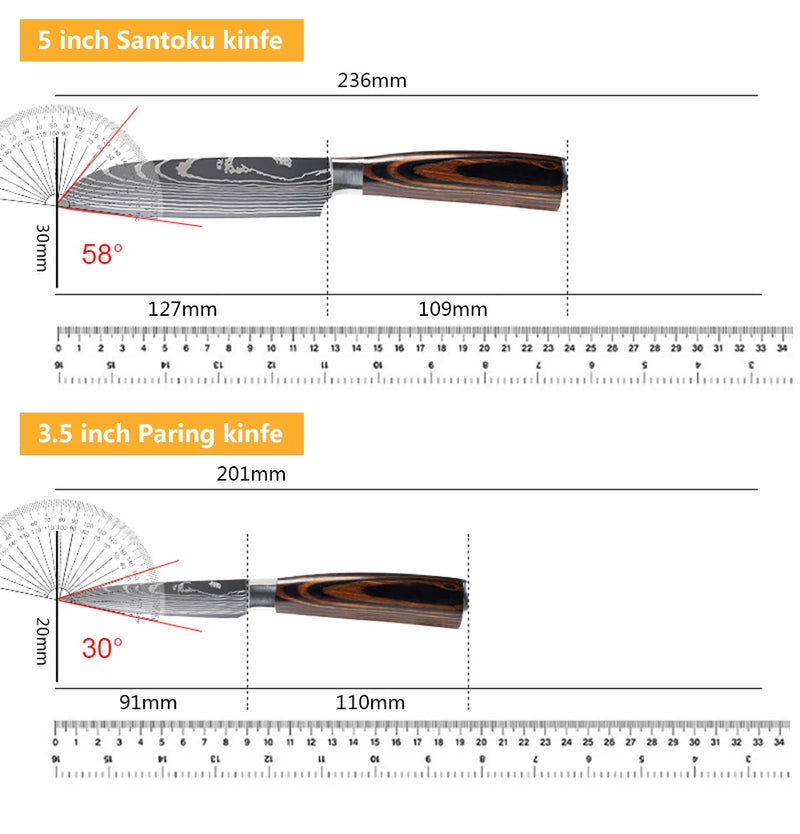 Faca de chef japonesa profissional, facas de cozinha, Santoku, utilitário para fatiar pão, cutelo de carne, açougueiro, faca de cozinha de aço inoxidável