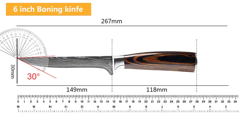 Faca de chef japonesa profissional, facas de cozinha, Santoku, utilitário para fatiar pão, cutelo de carne, açougueiro, faca de cozinha de aço inoxidável