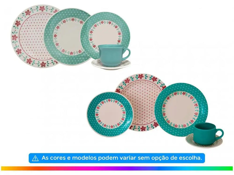 20 peças redondas de cerâmica Biona branca e azul claro Donna Dining & Tea Appliance